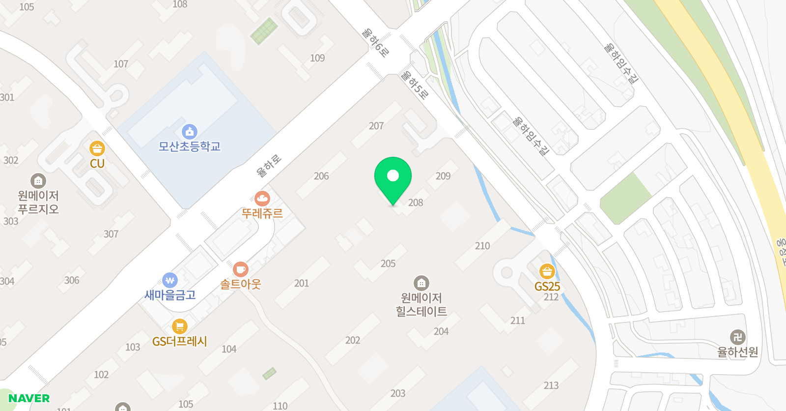 뮤엠 영어 율하힐스테이트NEST 위치