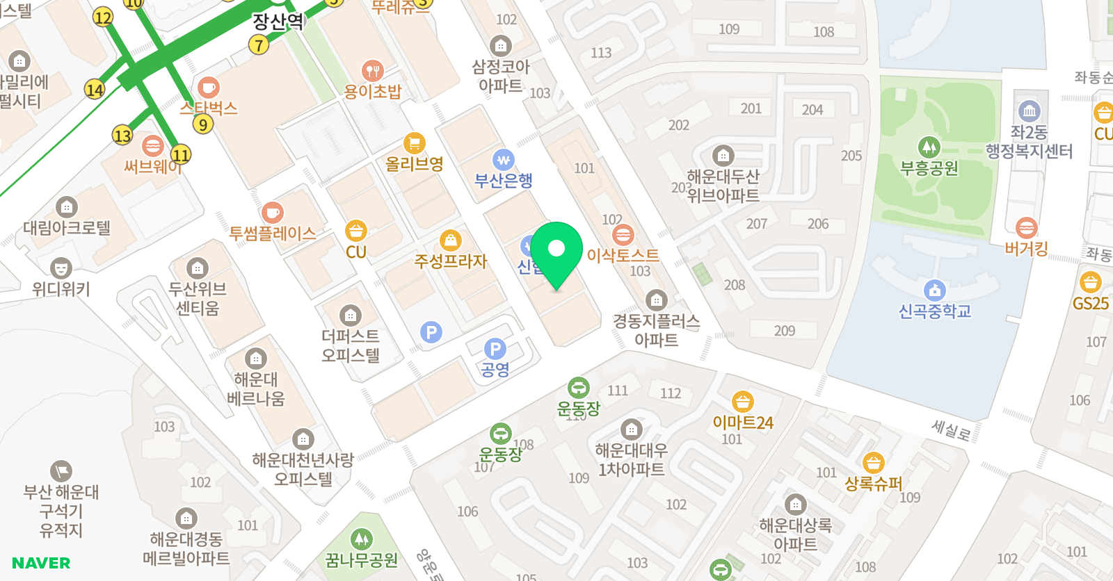 에이닷 영어학원 부산해운대지점 위치