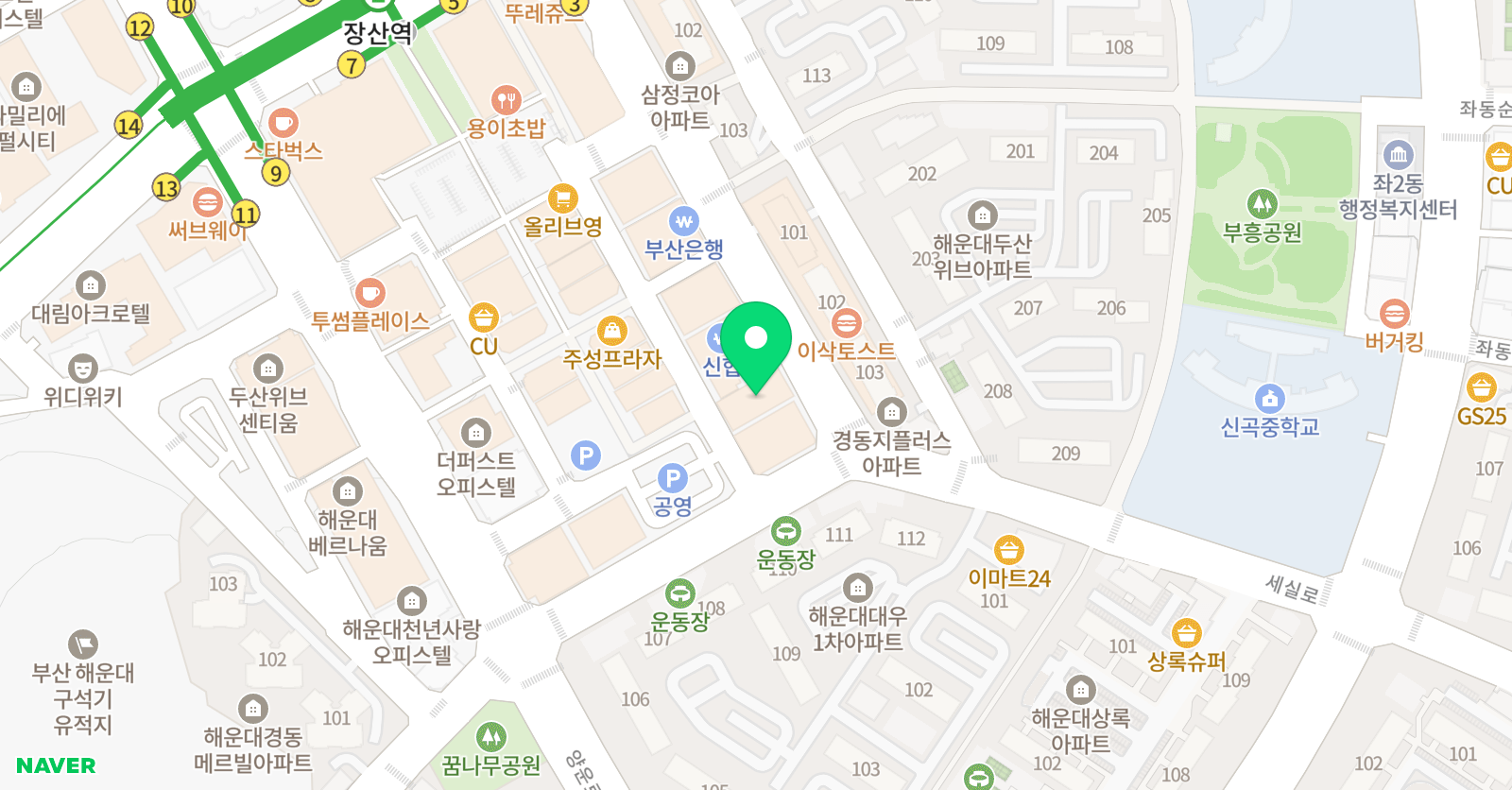 김샘 학원 해운대캠퍼스 위치