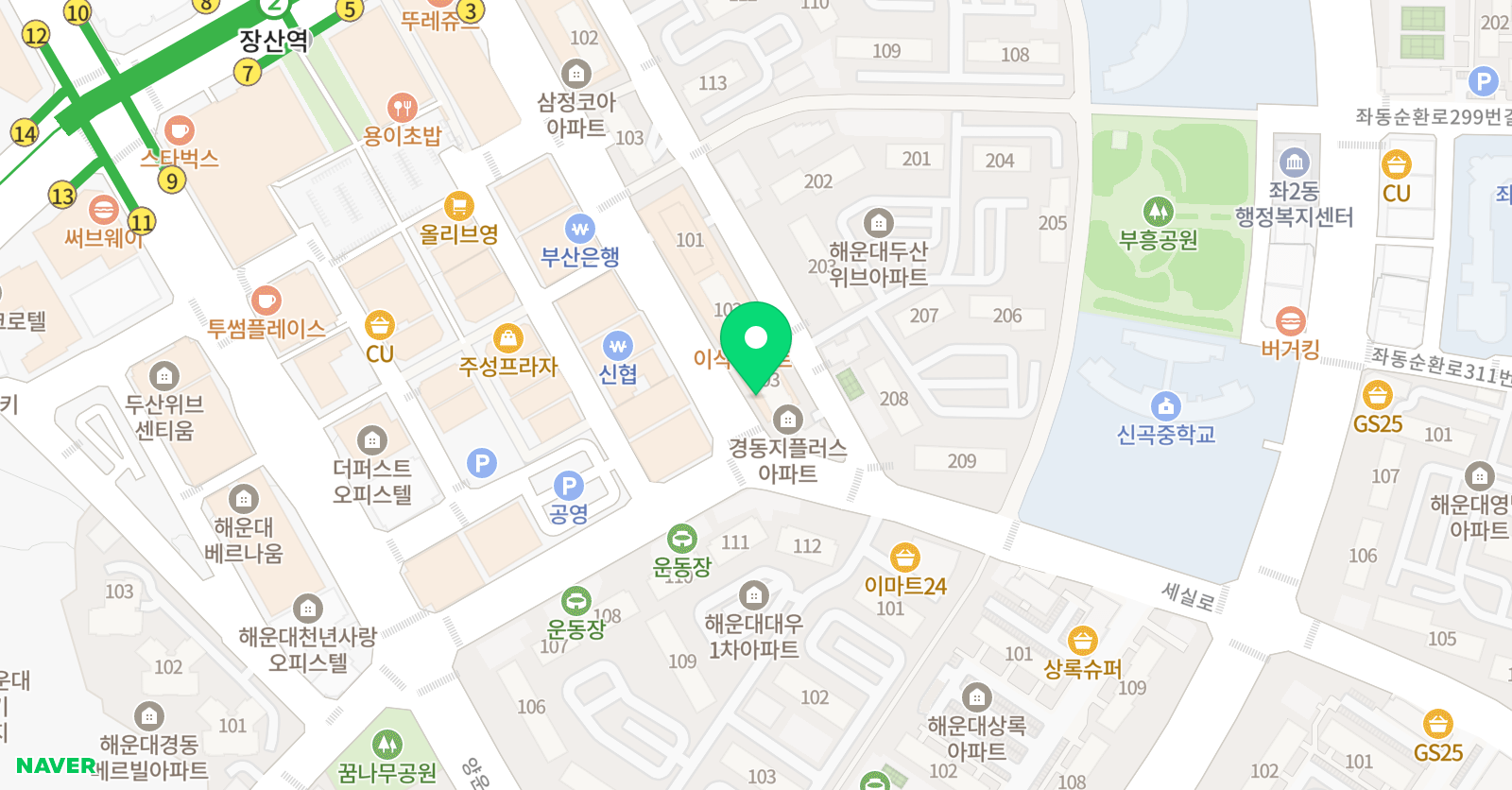 플라워 미술학원 해운대본원 위치