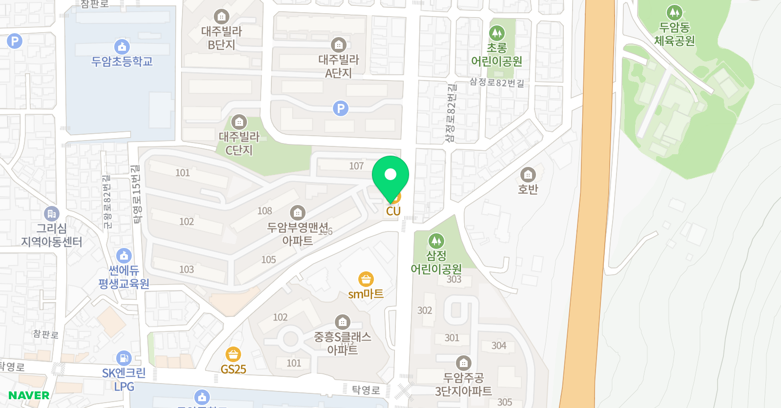 천재아카데미 보습학원 위치