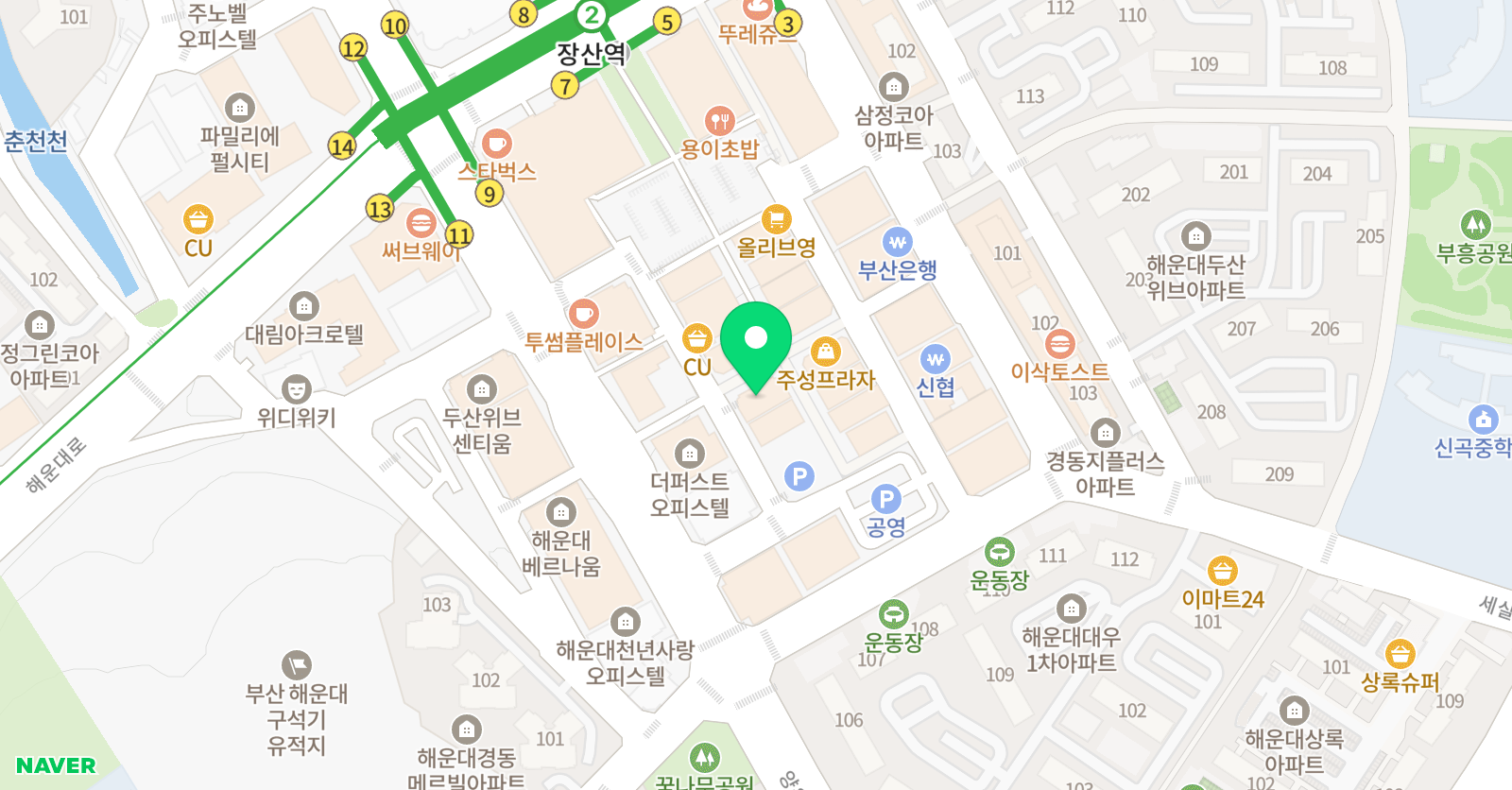 영렘브란트 해운대센터 위치