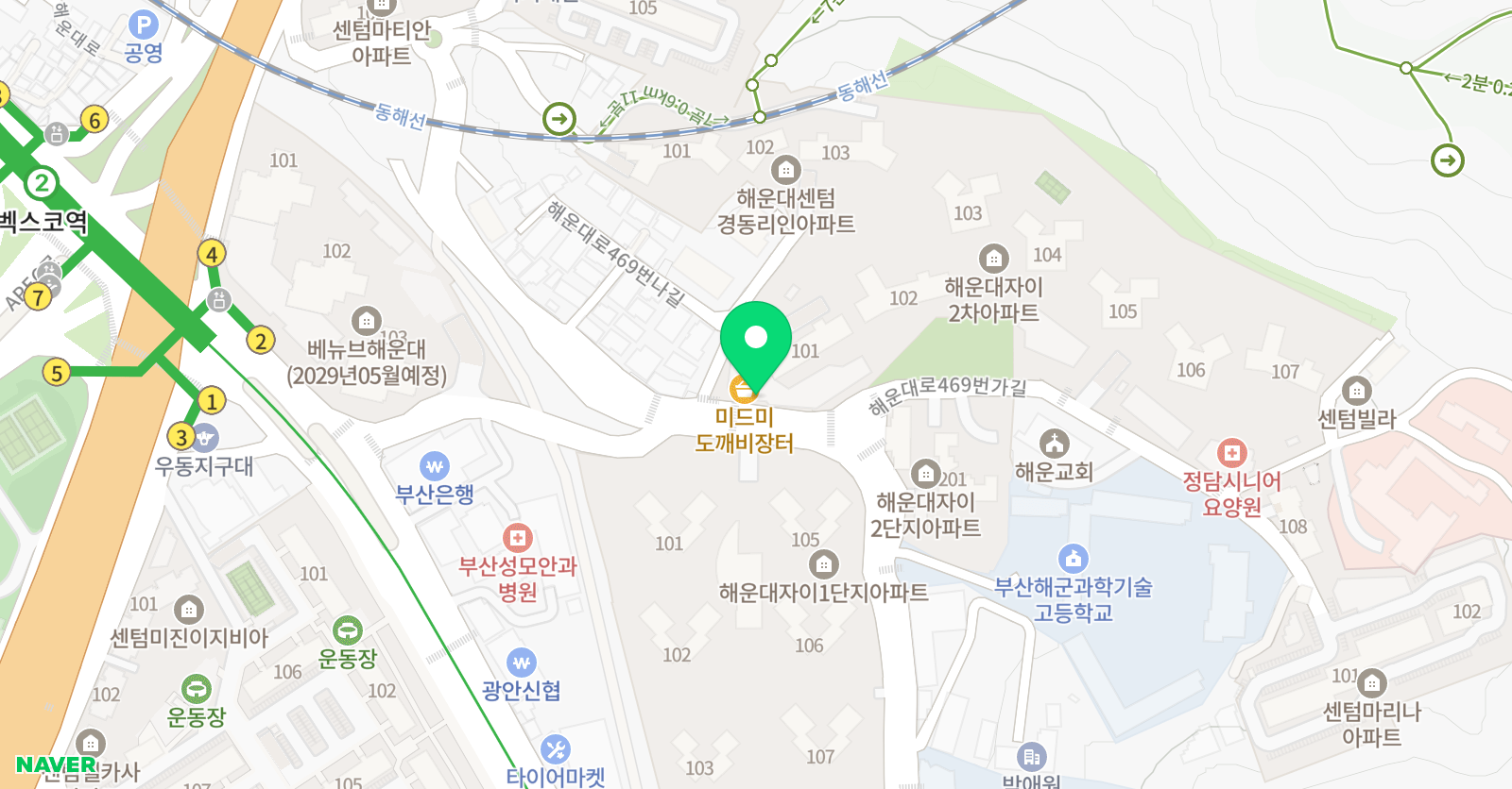 유니팝 미술 해운대우동센터 위치