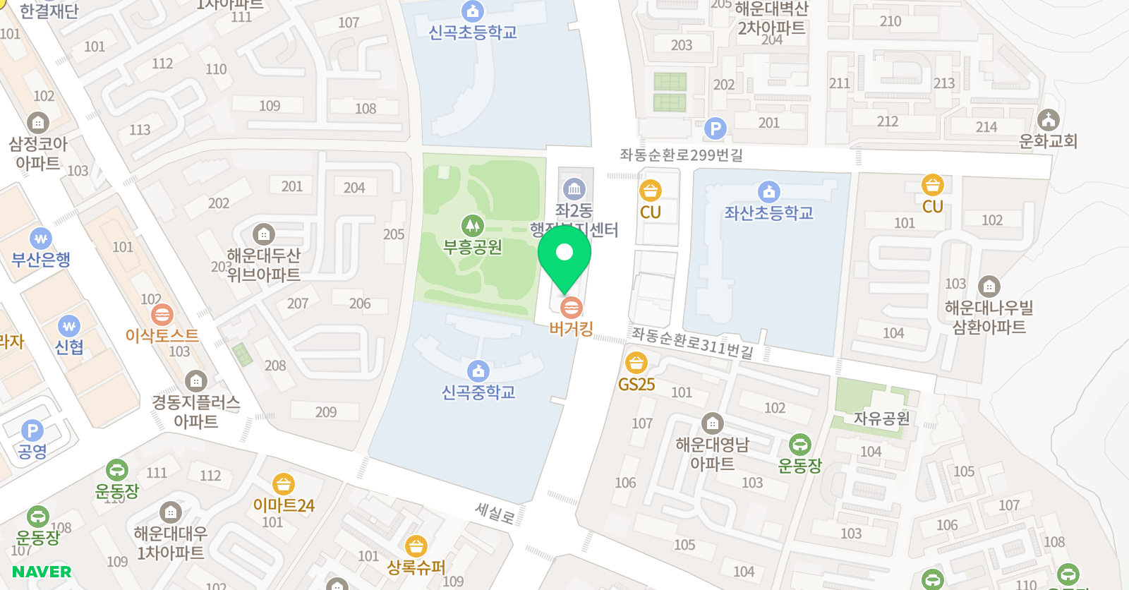 3030 영어 좌동러닝센터 위치