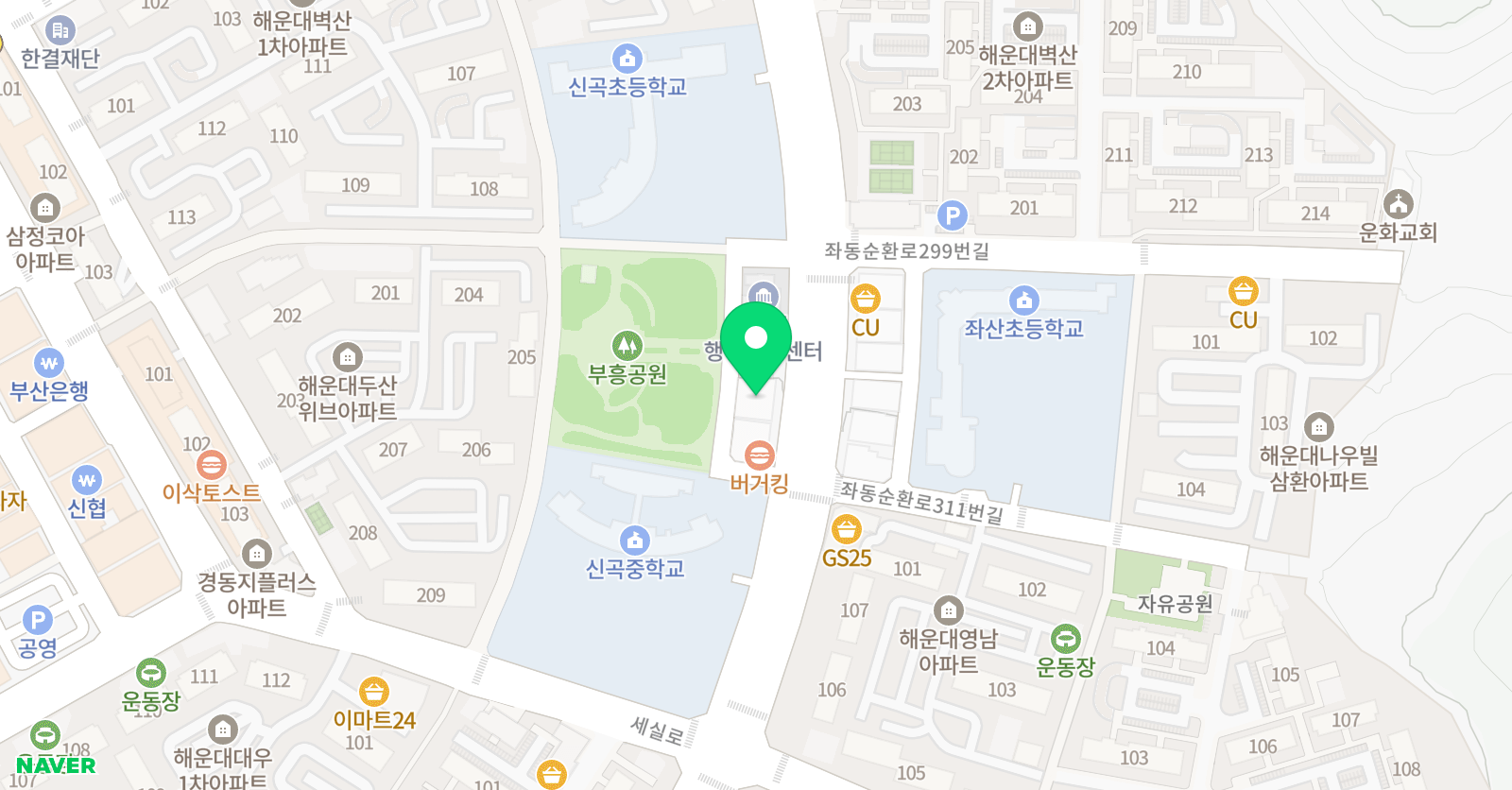 매쓰플랜 수학학원 좌동학원 위치