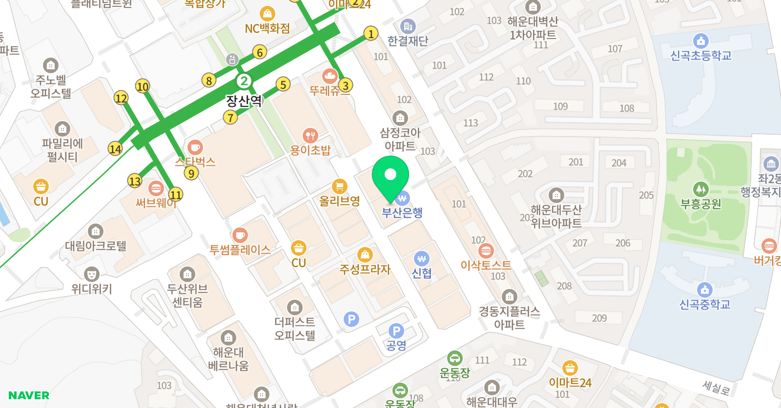 PSS 수학학원 장산캠퍼스 위치