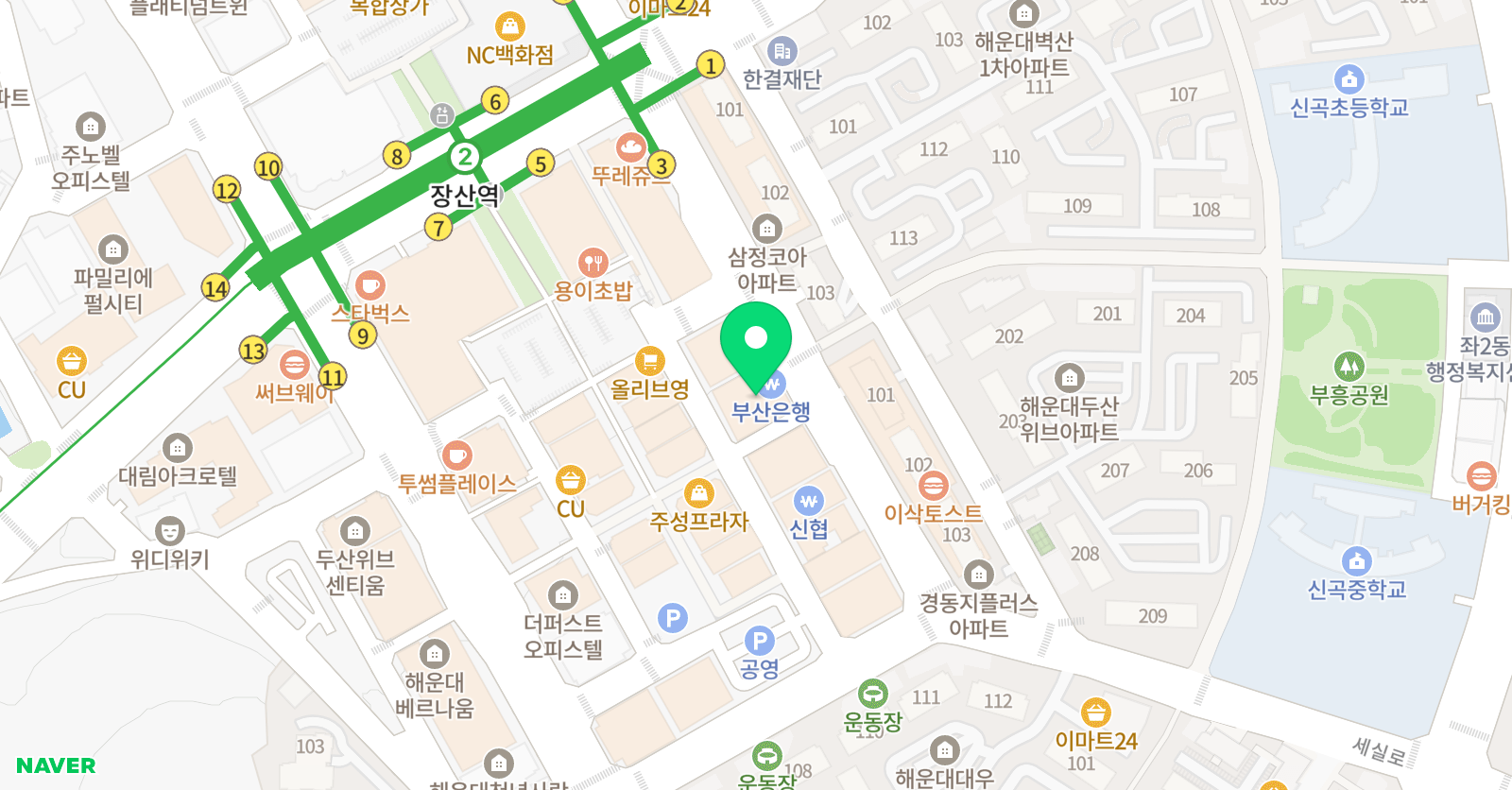 좌동 영어학원 위치