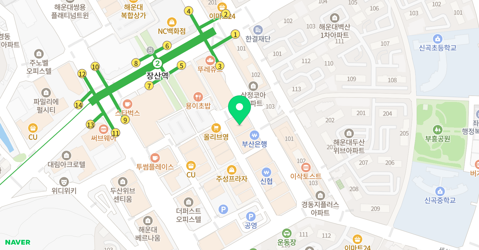 말하는 영어도서관 어학원 장산 캠퍼스 위치