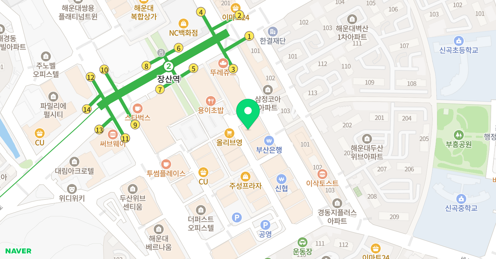 트윈클 어학원 해운대점 위치