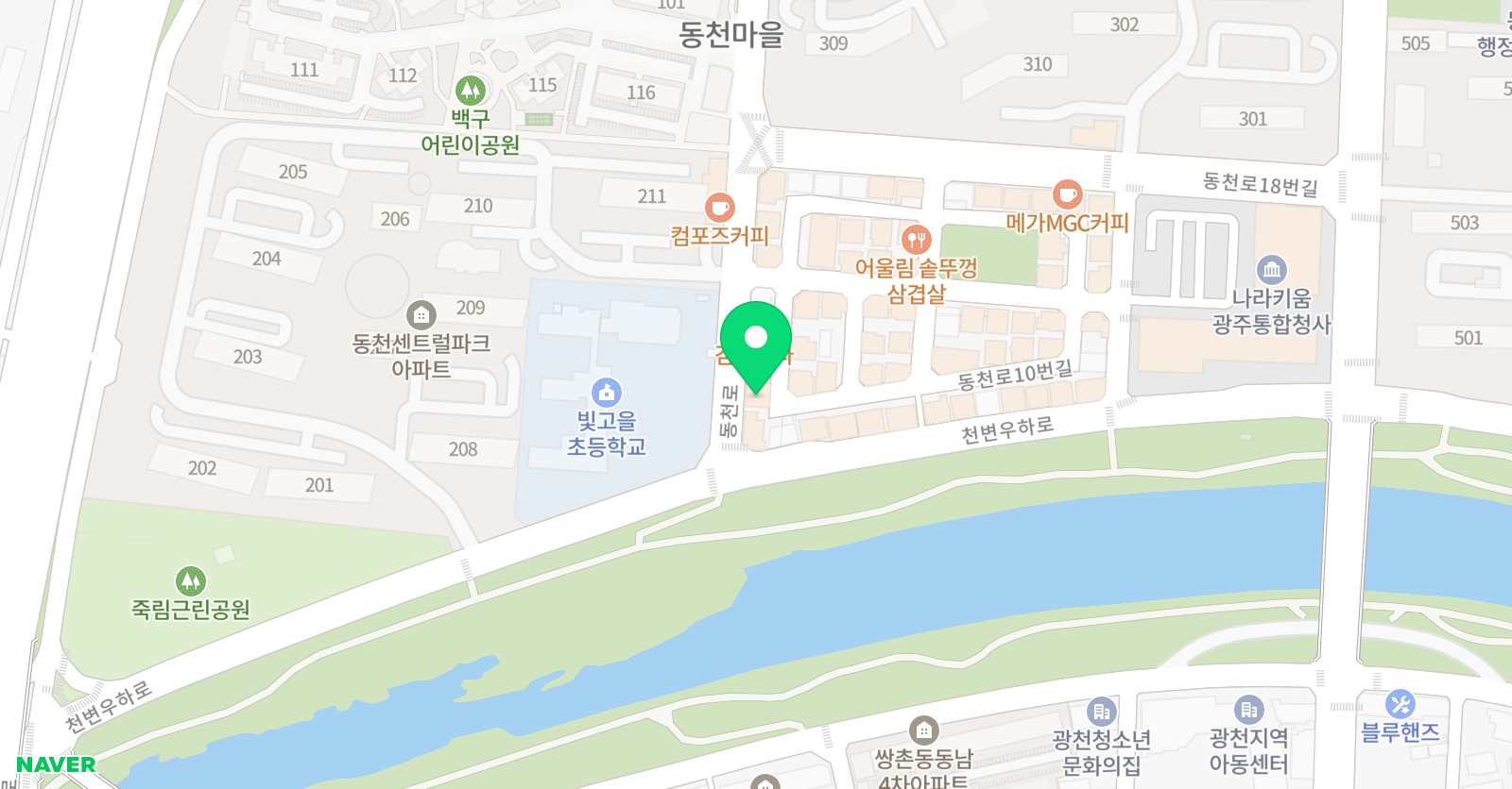 푸르넷아카데미 동천점 위치