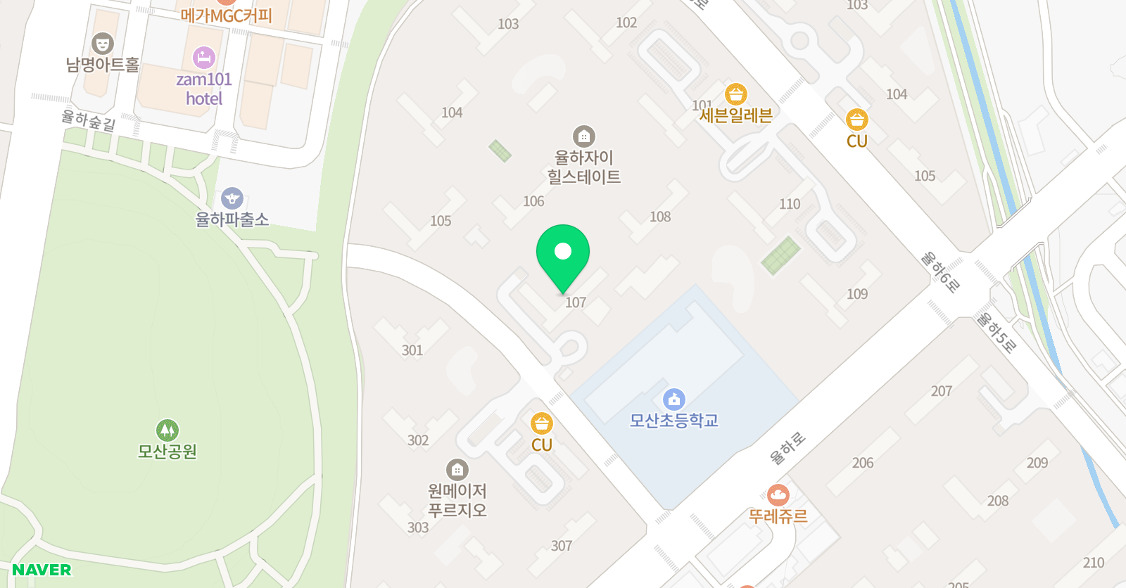 뮤엠 영어학원 자이힐스테이트점 위치