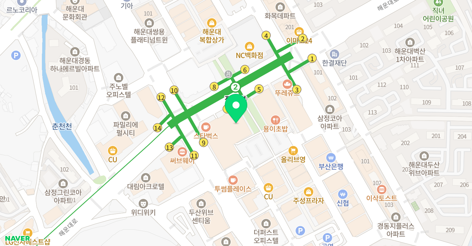 취미는음악STUDIO 해운대점 위치