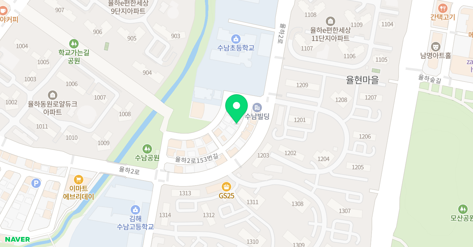 푸르넷 공부방 잉글리시버디 율하점 위치