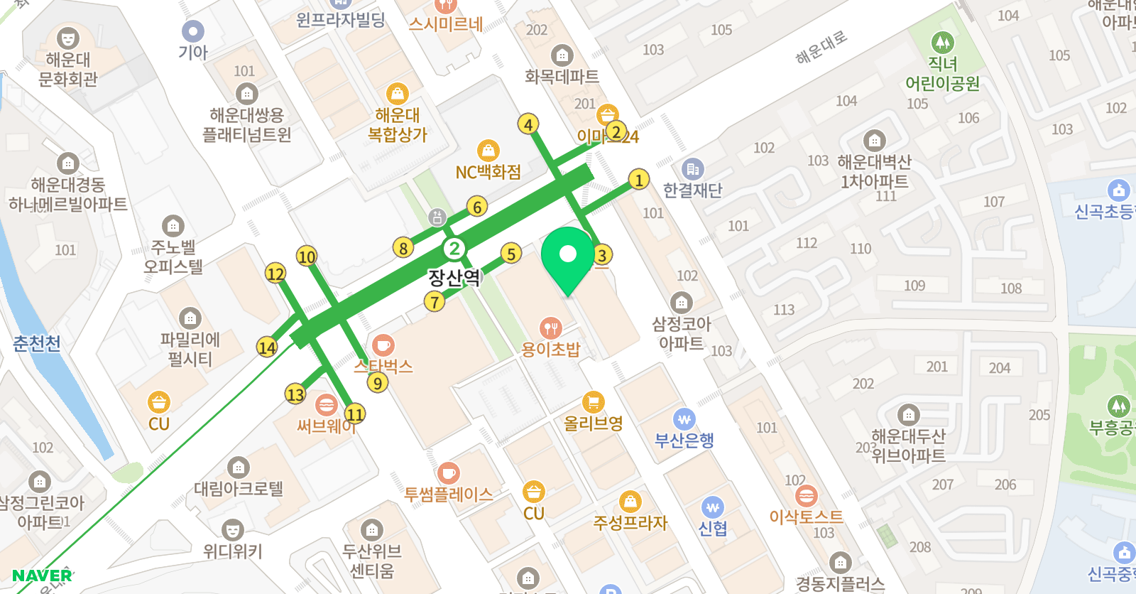 키즈닥터 해운대원 위치