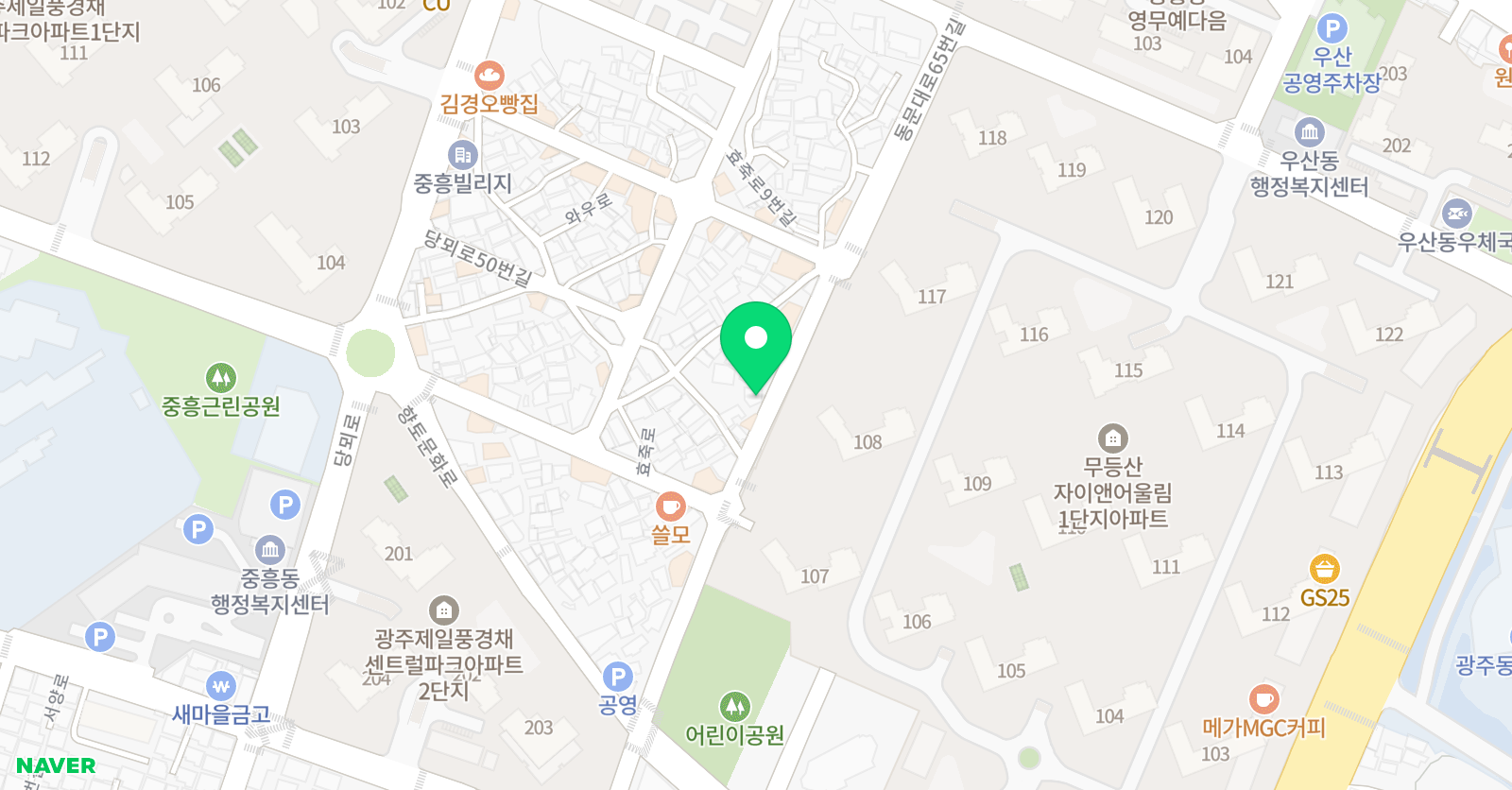 유니팝 광주중흥우산센터 위치