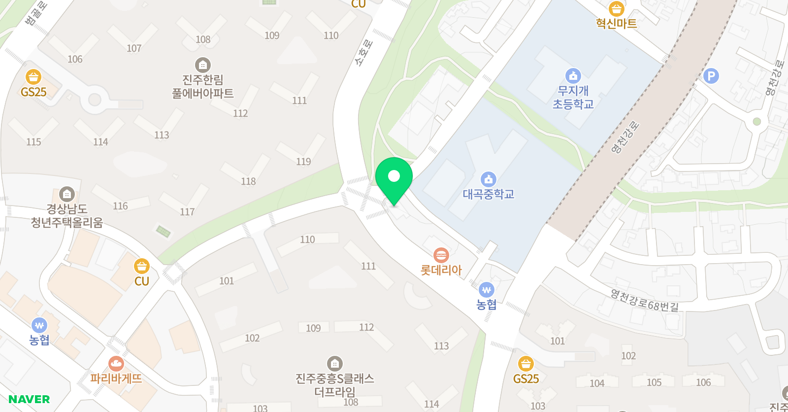 별피아노 학원 무지개점 위치