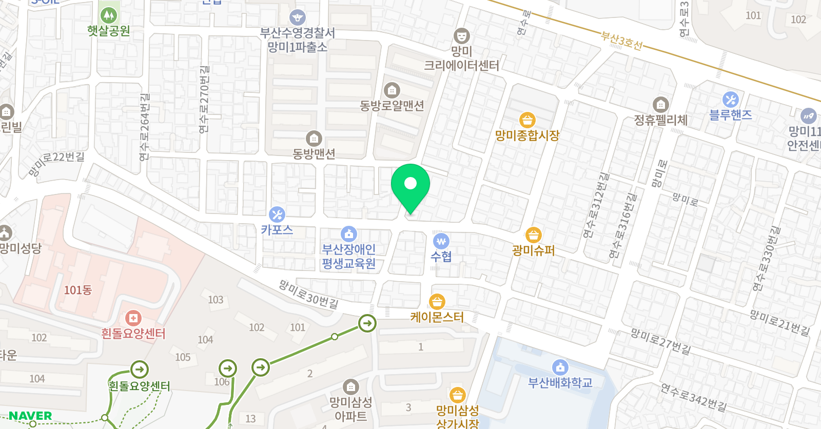 스마트해법 수학 망미수미점 학원 위치