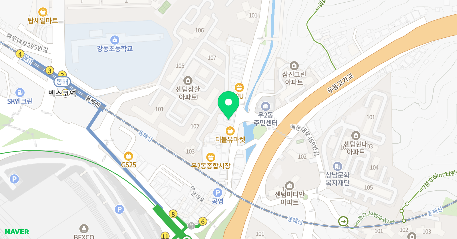 리드앤톡 영어원서학원 우2동센터 위치