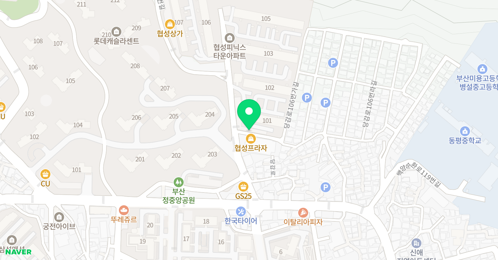동아대석사 엘리트 태권도장 위치