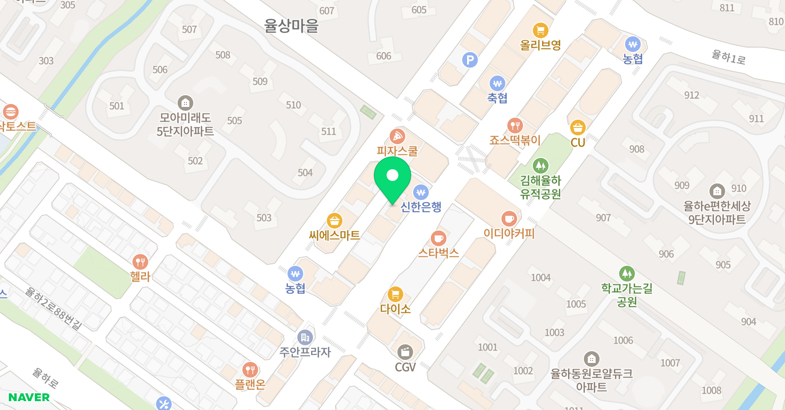 YBM잉글루 어학원 김해율하 위치