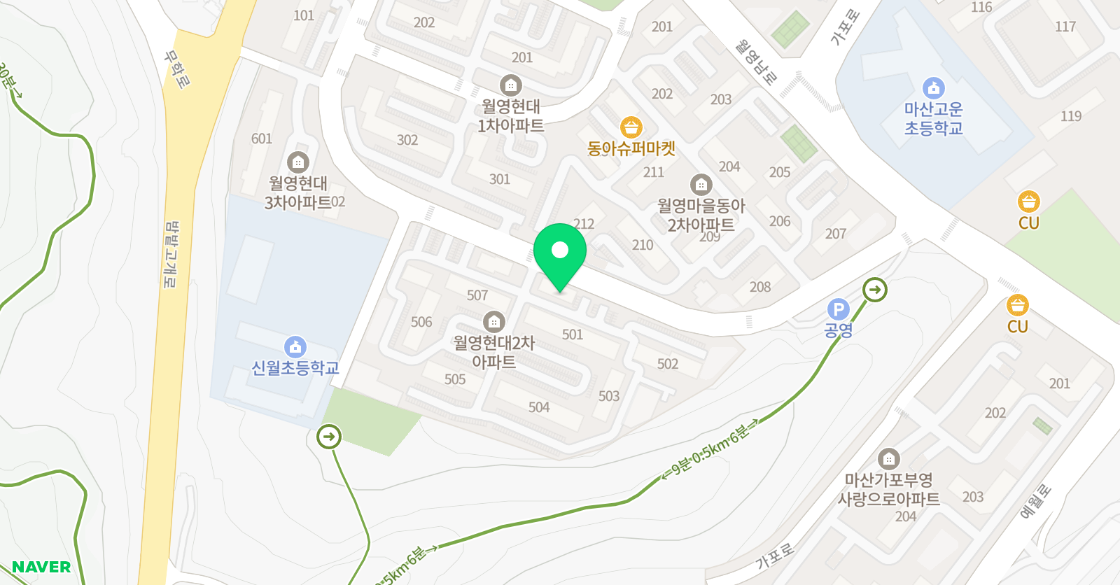 윤선생 우리집앞 영어교실 월영캠퍼스 위치