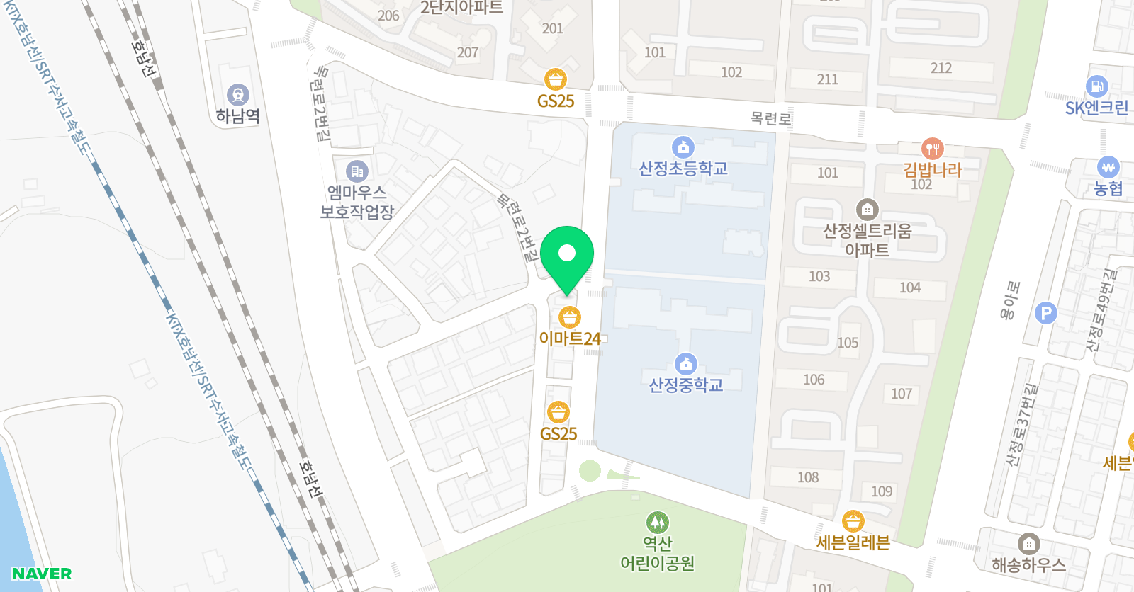 윤선생 우리집앞영어교실 광산산정점 위치