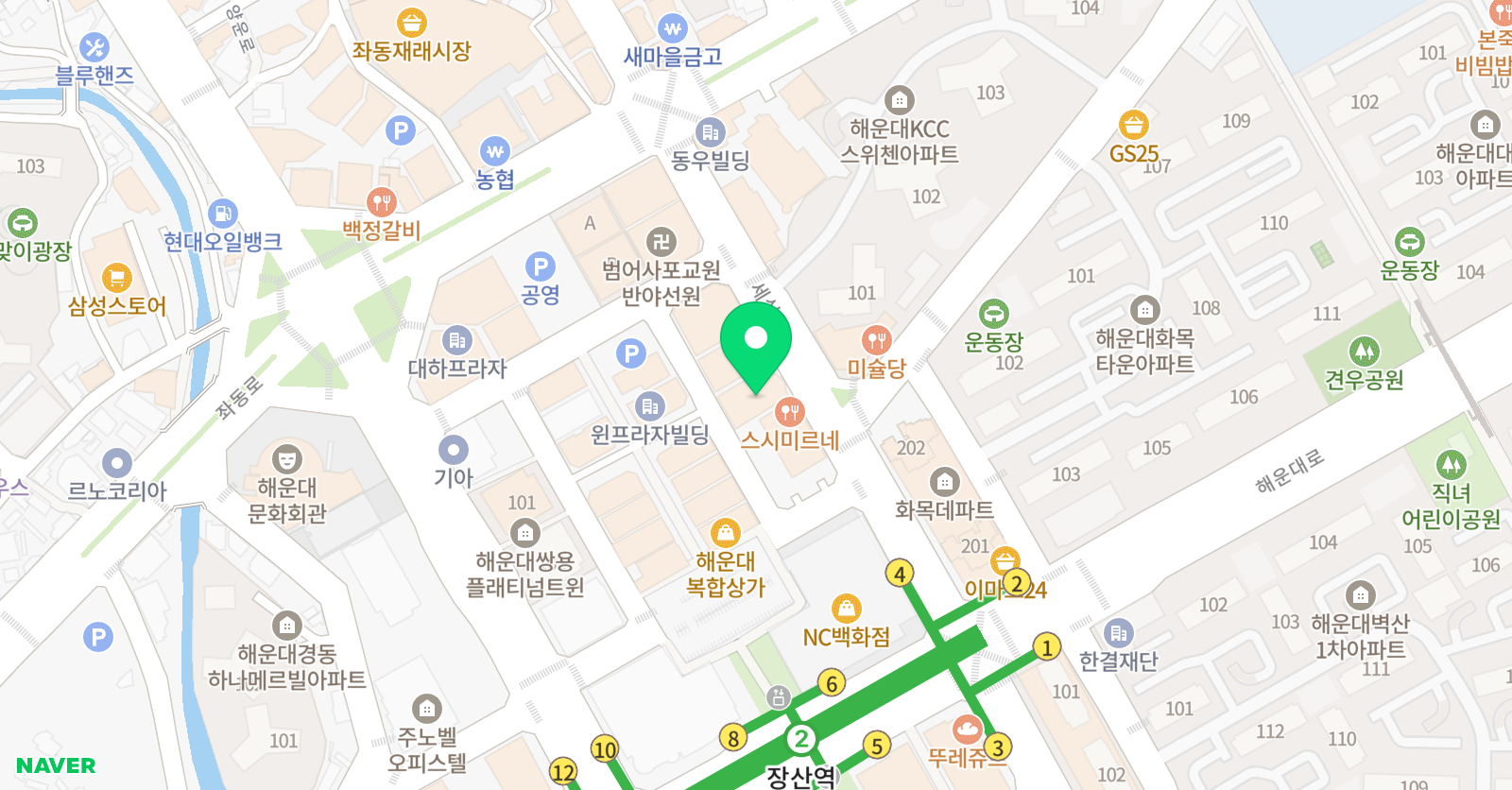 그라운디 댄스학원 해운대점 위치