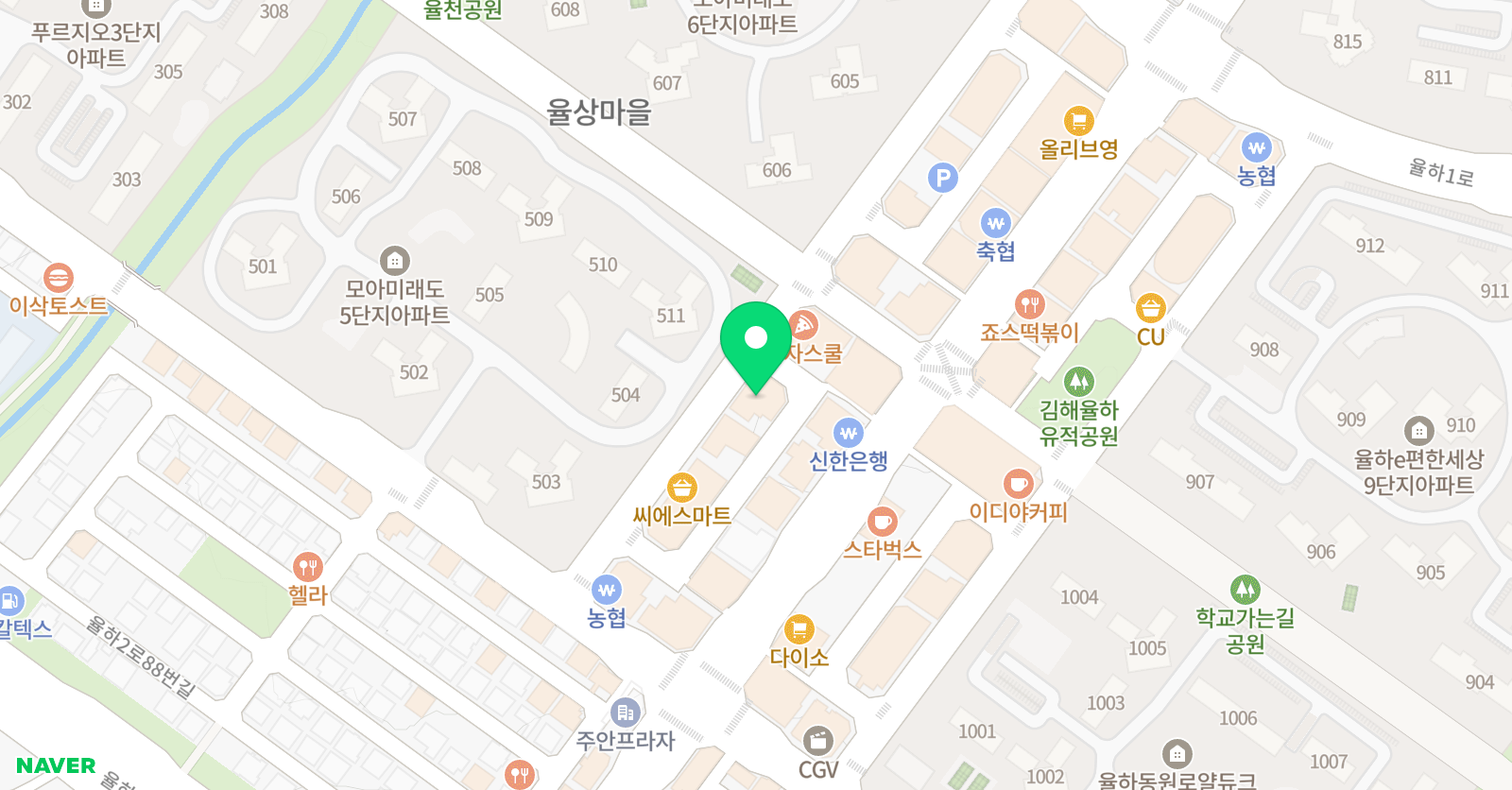 명품 영수학원 위치