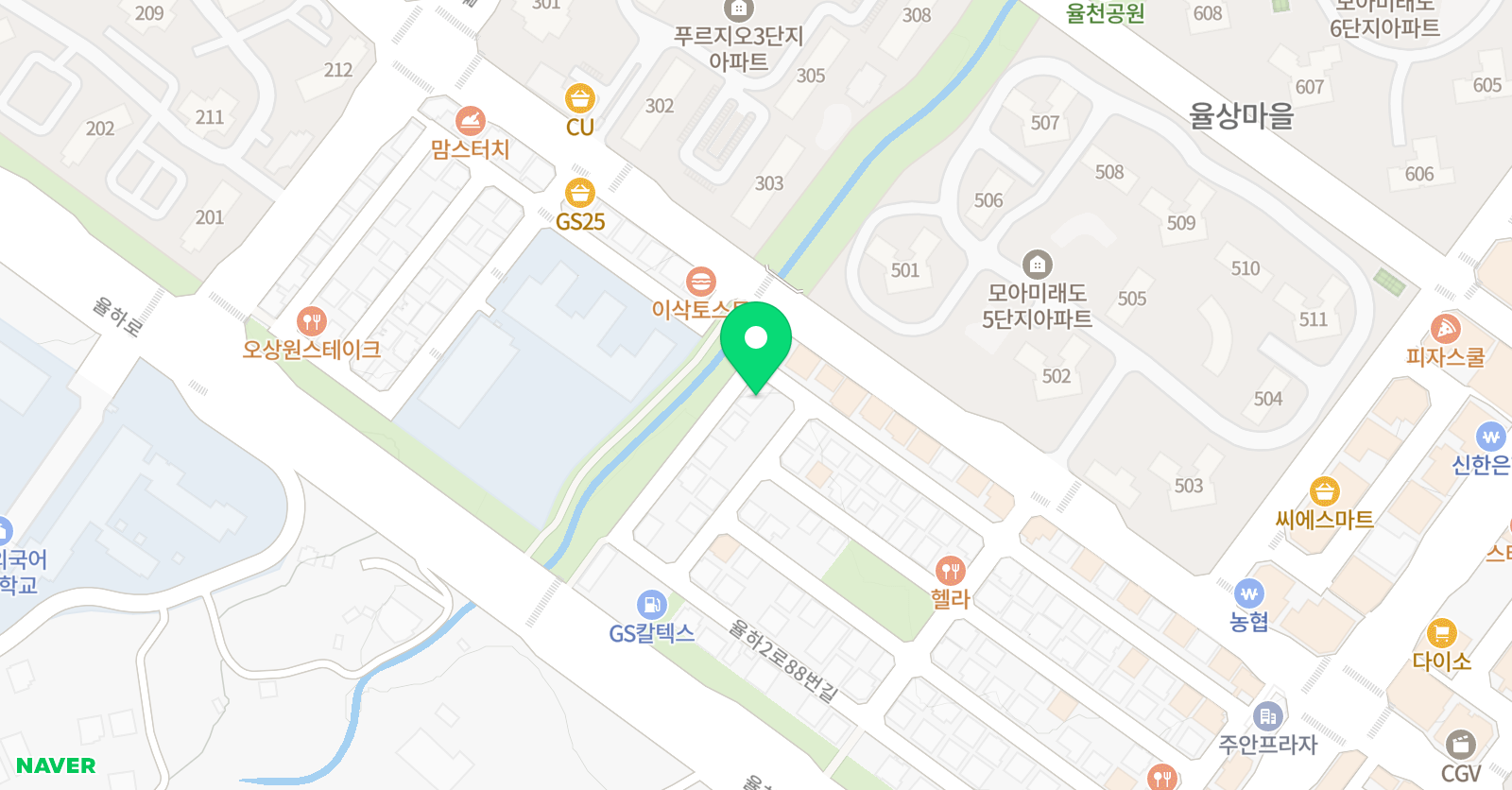 용인대청룡 태권도 김해율하관 위치