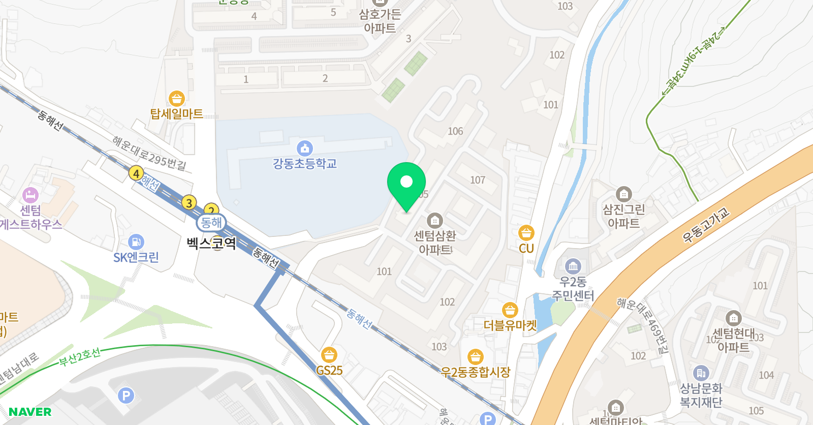 아소비 부산 우동1점 위치