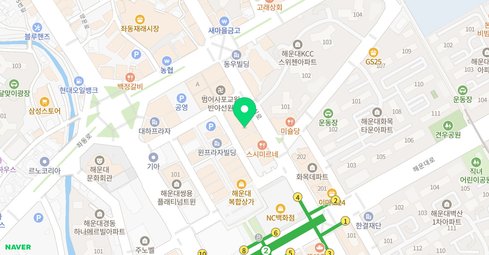해운대러닝센터 학원 위치