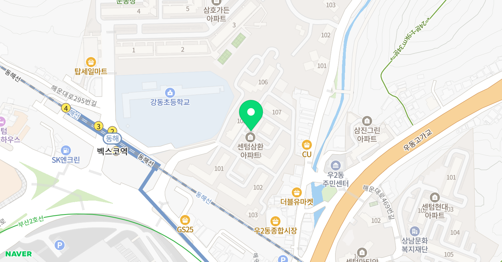 아트앤하트 미술교습소 해운대우동센텀삼환 위치