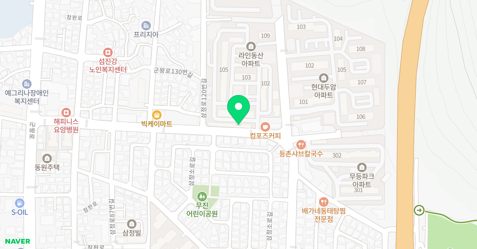 지앤비패럴랙스 두암캠퍼스 위치
