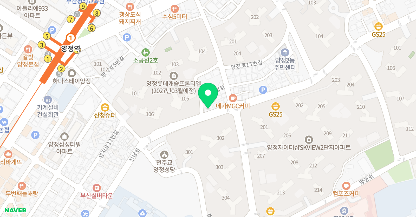 GnB어학원 패럴랙스학원 양정캠퍼스 위치