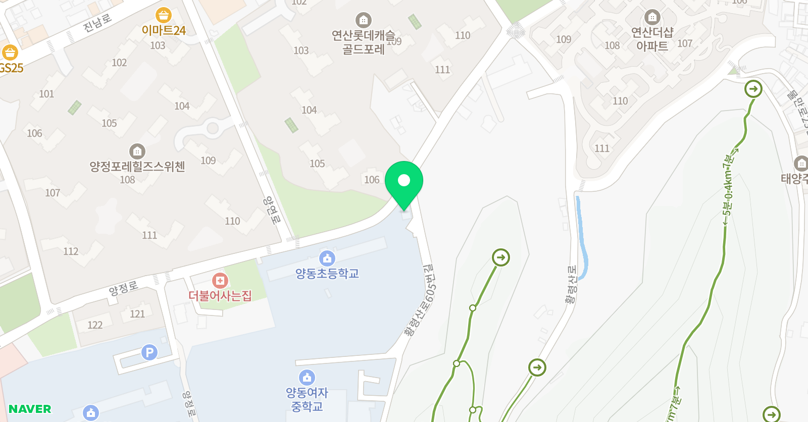 엘리프 어학원 양동캠퍼스 위치