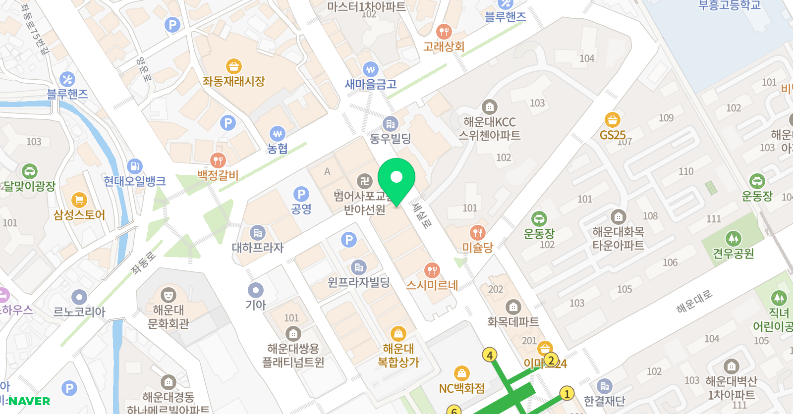 비투비 미술학원 해운대캠퍼스 위치