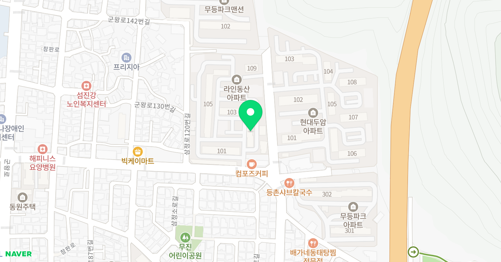 뮤엠영어 라인동산NEST 위치