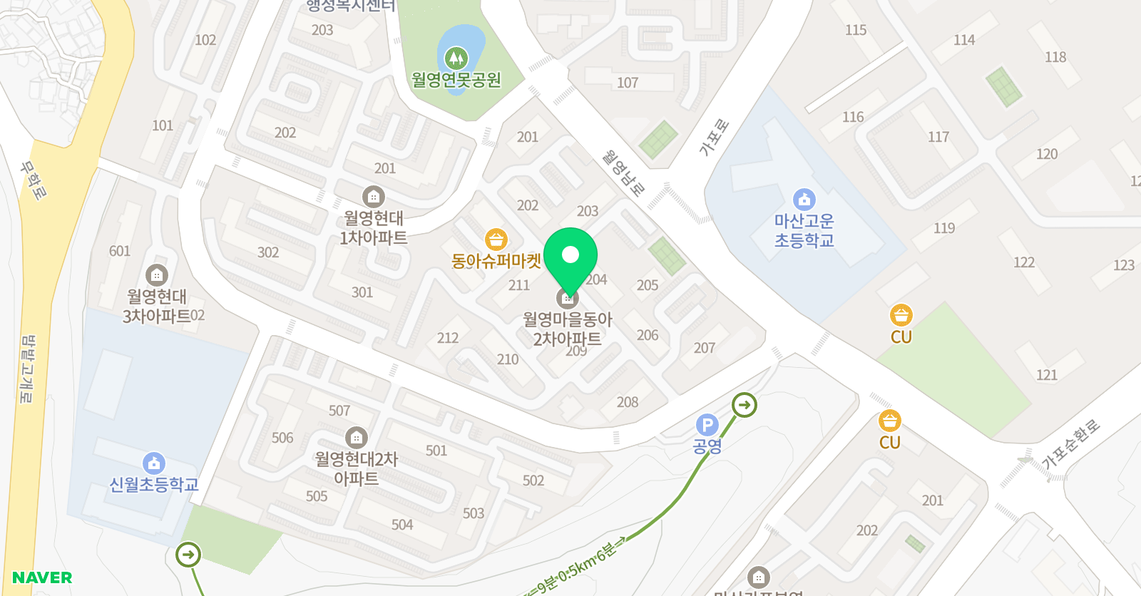 요리수 연산해법독서논술 월영동아2차교실 위치