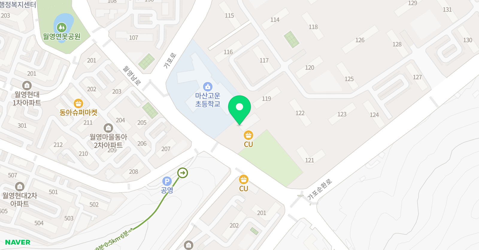 마린탑 영수학원 위치