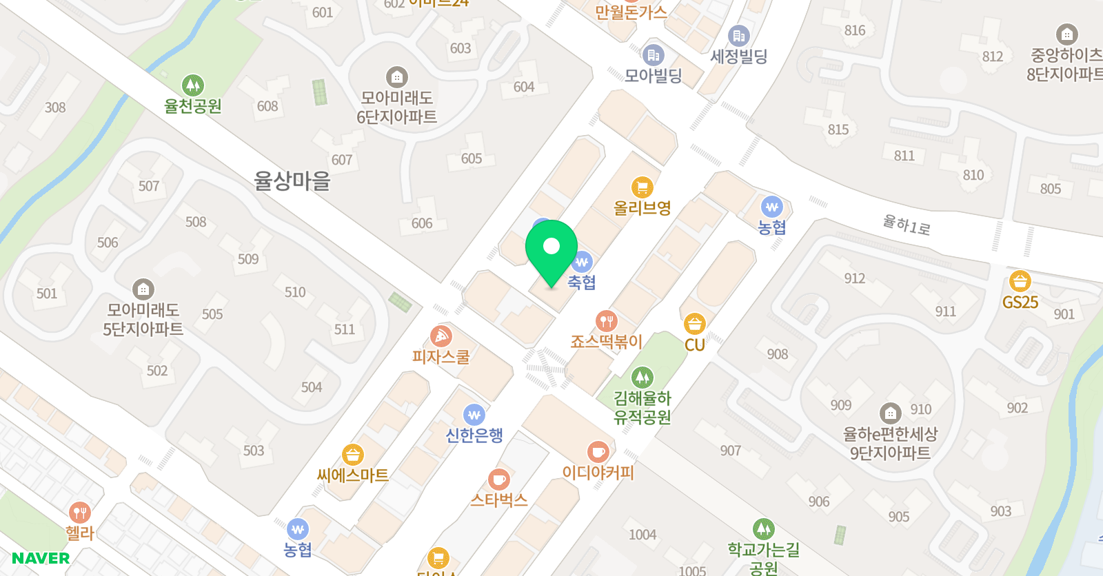 율하영광의아침 수학학원 SKY관 위치
