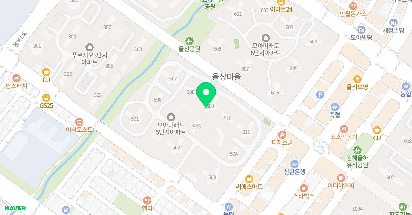 리드인 율하 모아미래도 점 위치
