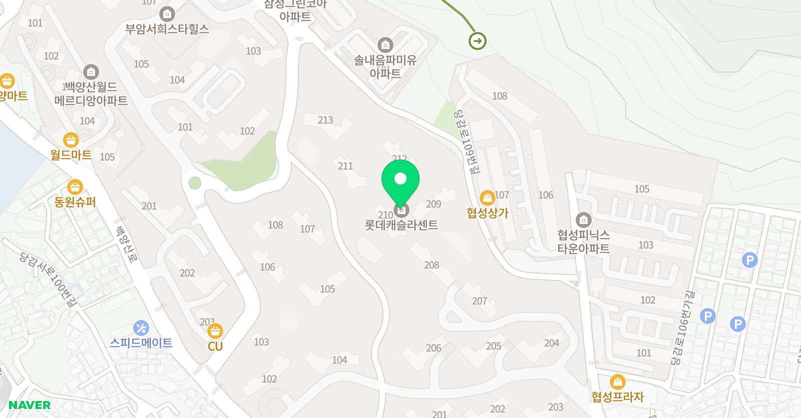 삼성영어셀레나 백양산롯데캐슬학습관 위치
