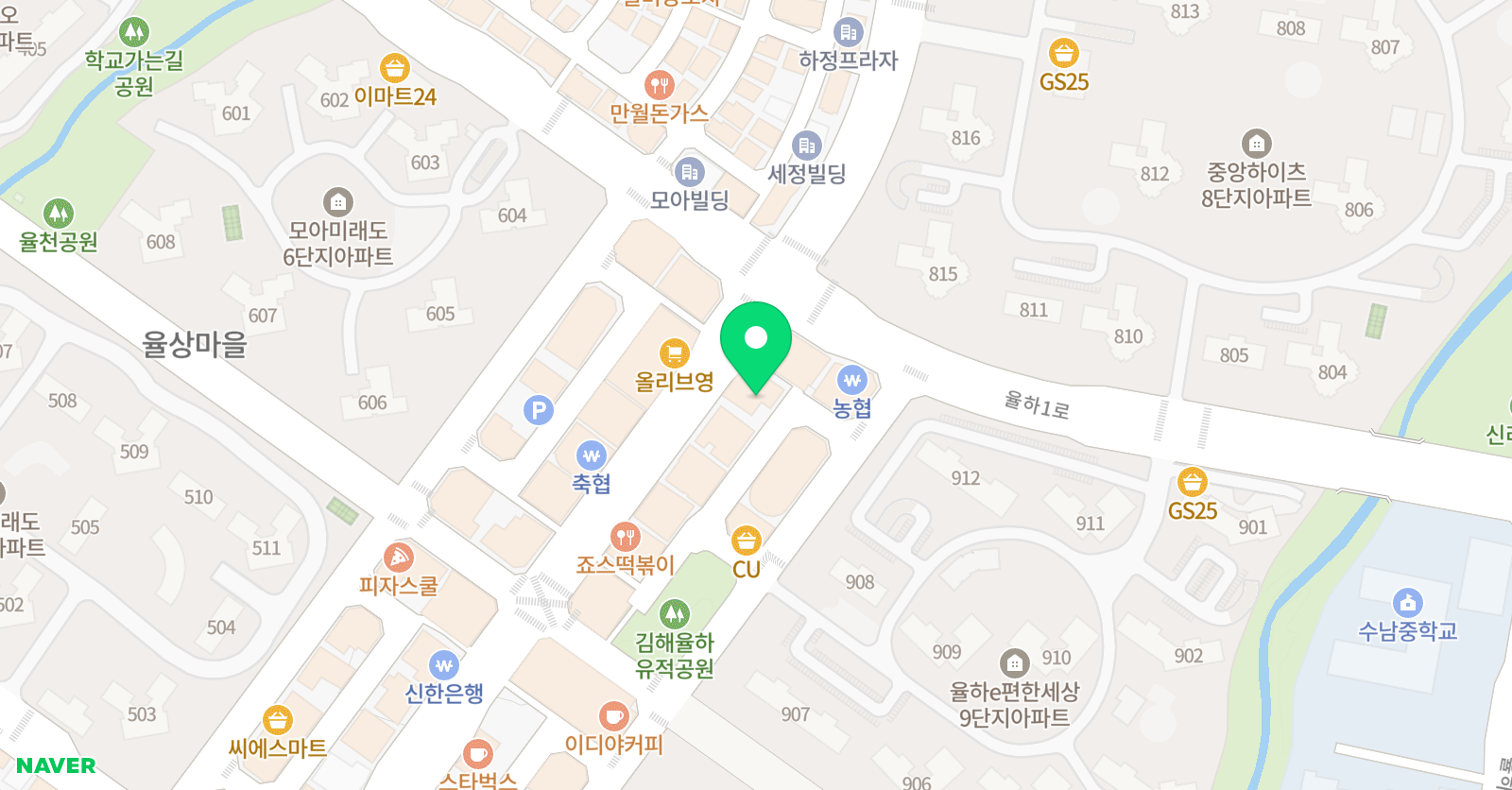 눈높이 러닝센터 율하학원 위치
