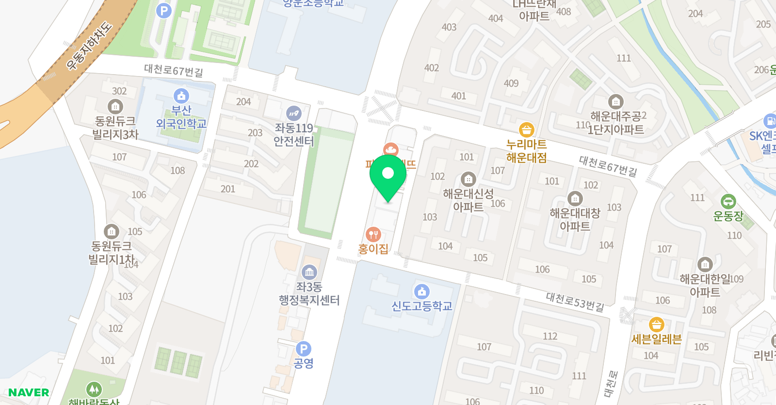 피넛 영어수학 학원 위치