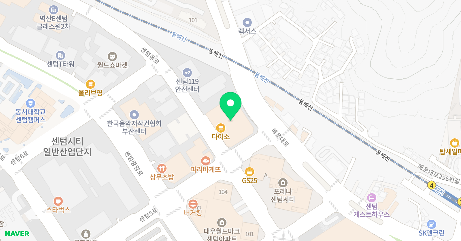 크리아트 센텀시티 학원 위치