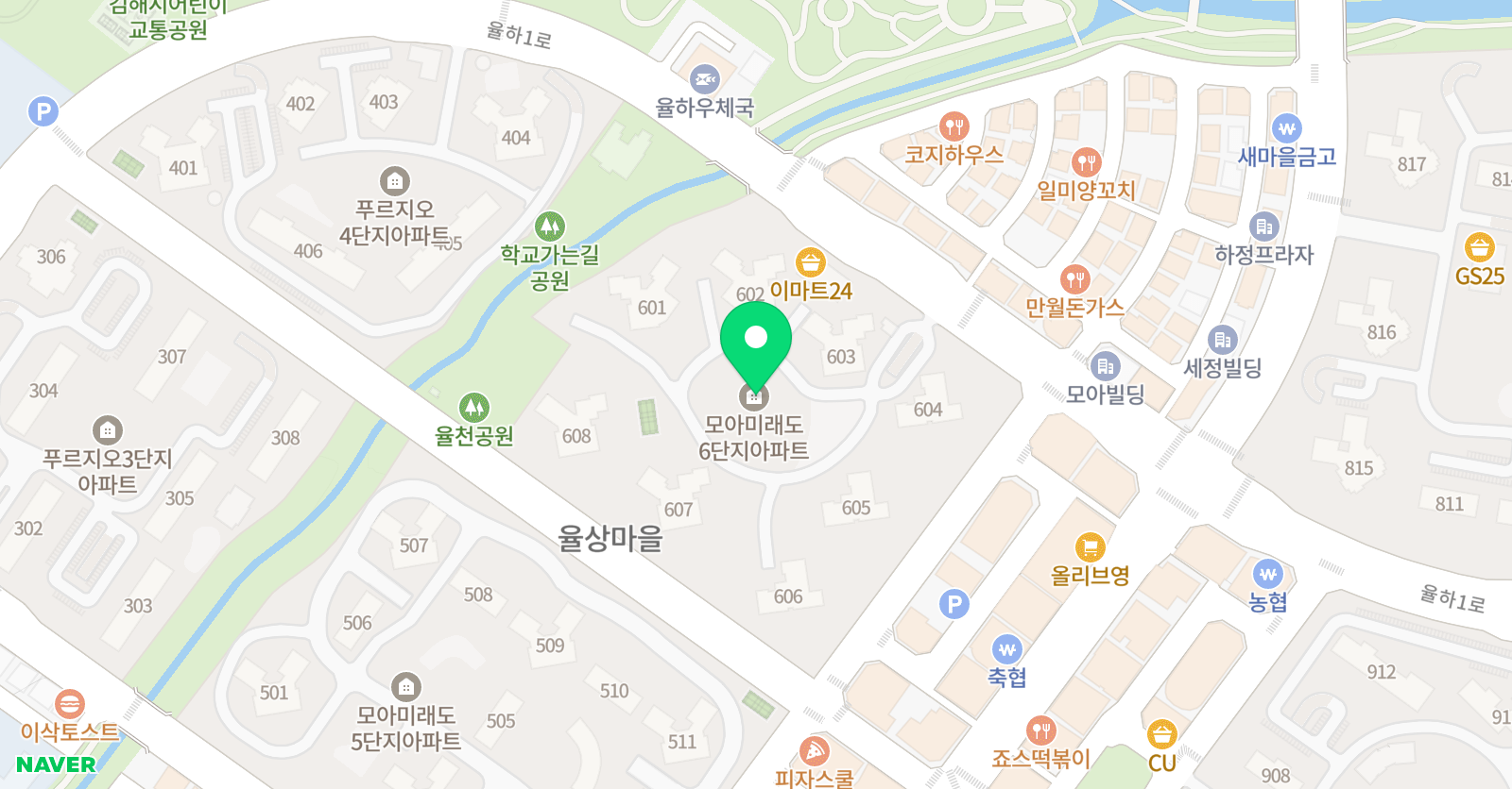 스마트해법 수학 김해율하모아미래도2차점 위치