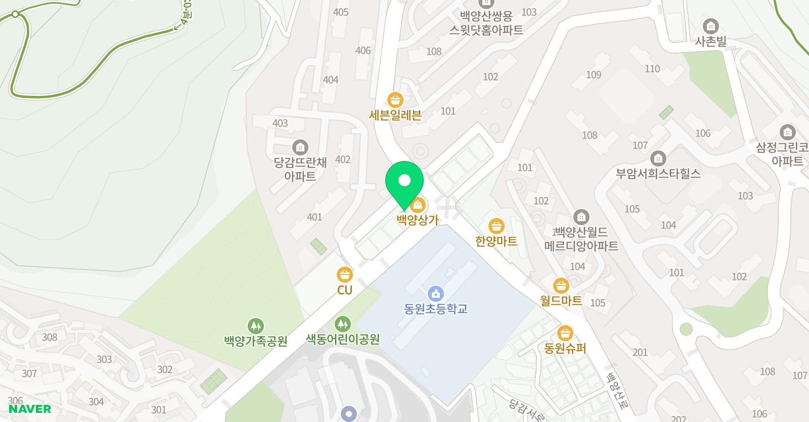 지앤비 영어전문학원 동원캠퍼스 위치