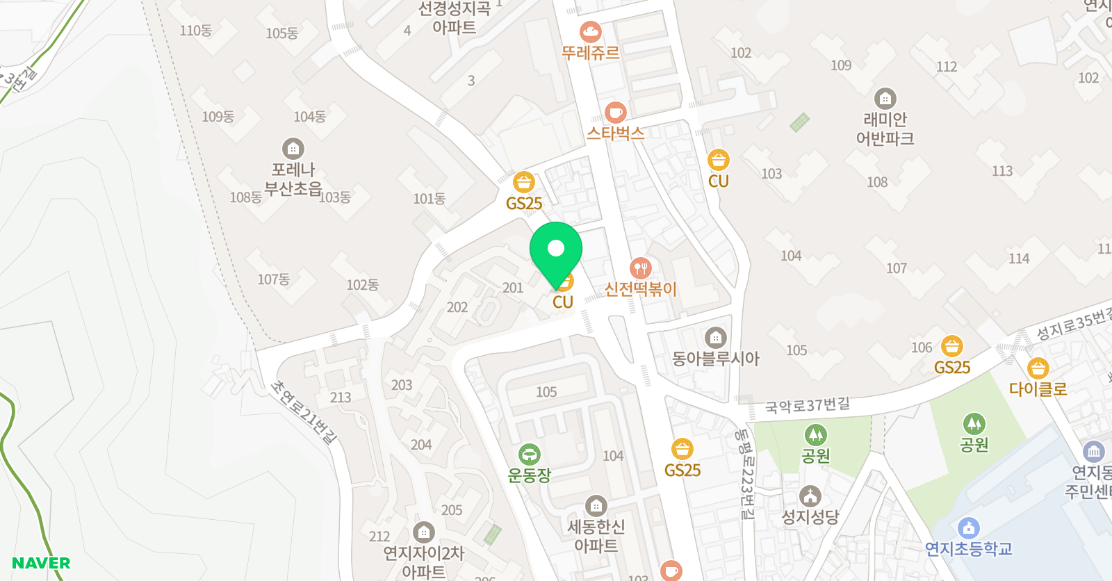 배거용영어전문학원 연지캠퍼스 위치