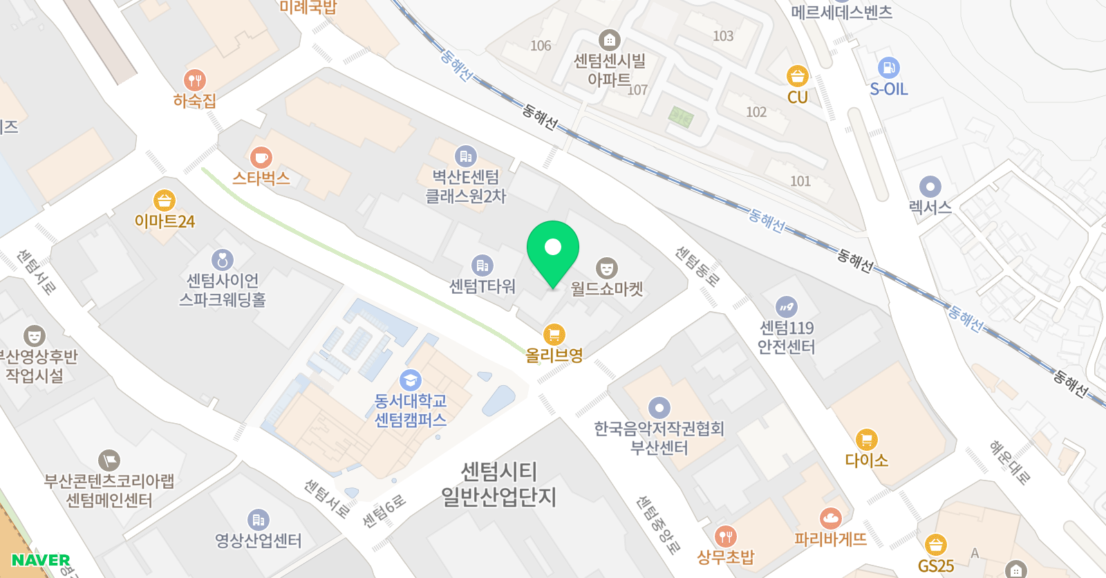 엘리프 어학원 해운대센텀캠퍼스 위치