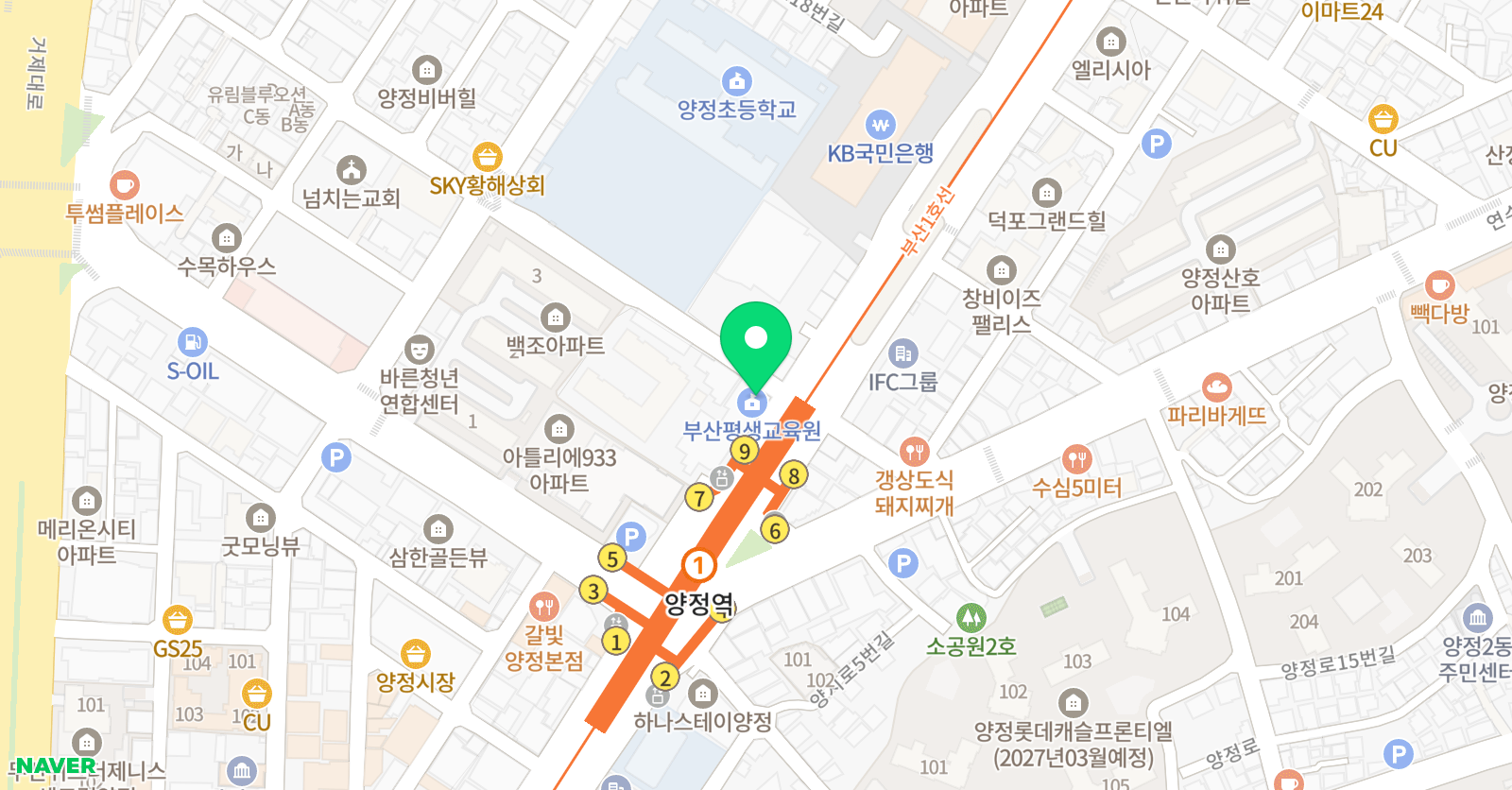 행복한빛 태권도 위치